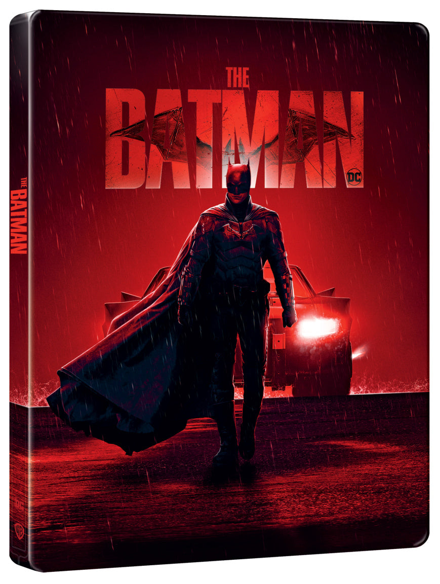 Blu-ray: Batman (2022) - 4K UHD Blu-ray + Blu-ray + Blu-ray bonus (3BD) - steelbook- motiv Batmobile Head Lights