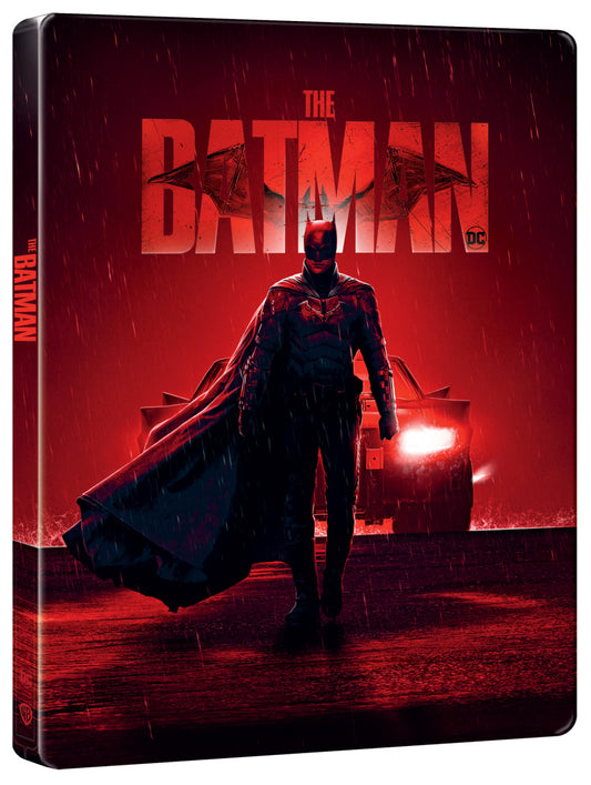 Blu-ray: Batman (2022) - 4K UHD Blu-ray + Blu-ray + Blu-ray bonus (3BD) - steelbook- motiv Batmobile Head Lights