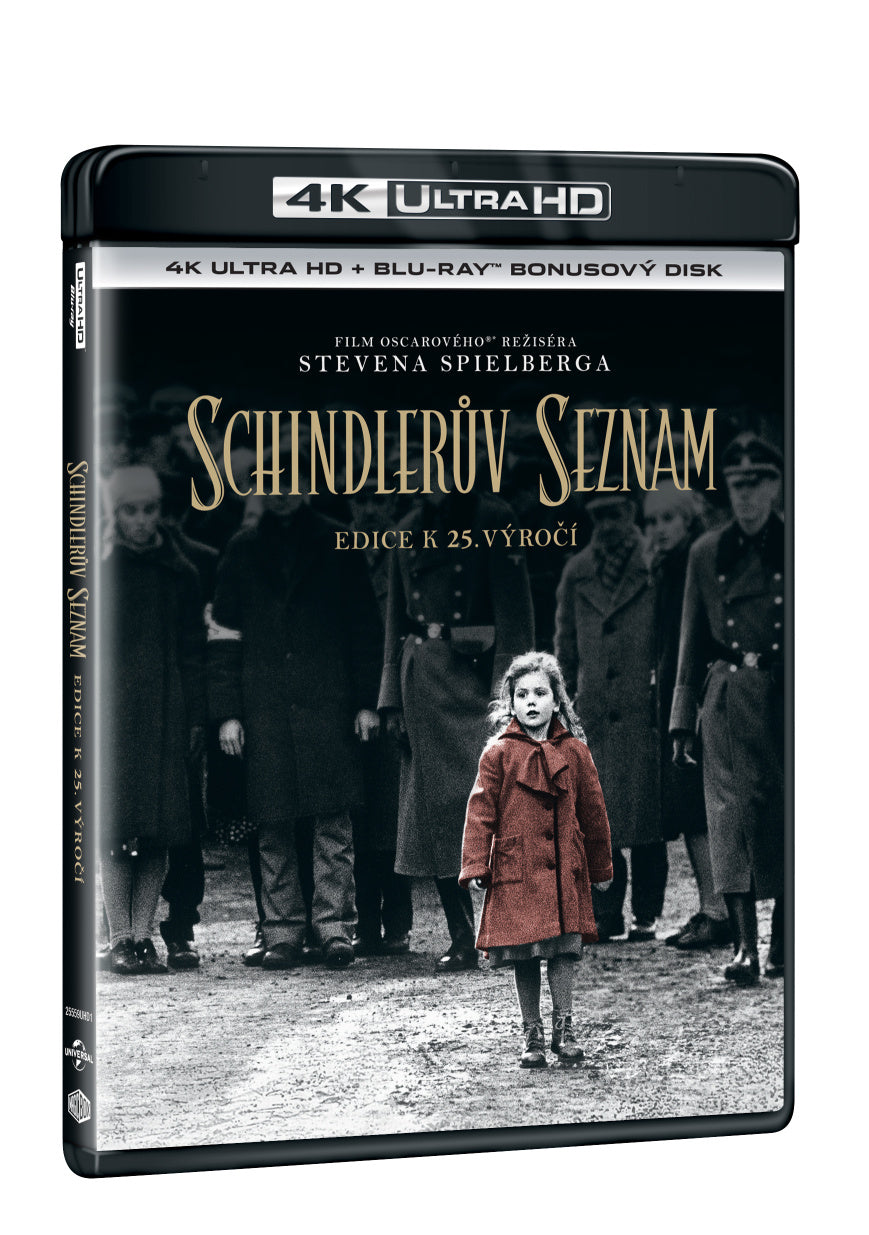 Blu-ray: Schindlerův seznam výroční edice 25 let - 4K UHD Blu-ray+Blu-ray bonus (2 BD)