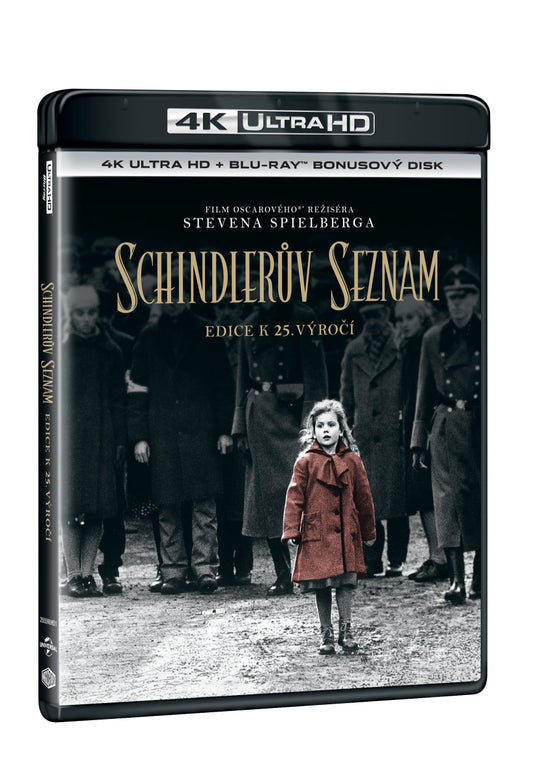 Blu-ray: Schindlerův seznam výroční edice 25 let - 4K UHD Blu-ray+Blu-ray bonus (2 BD)